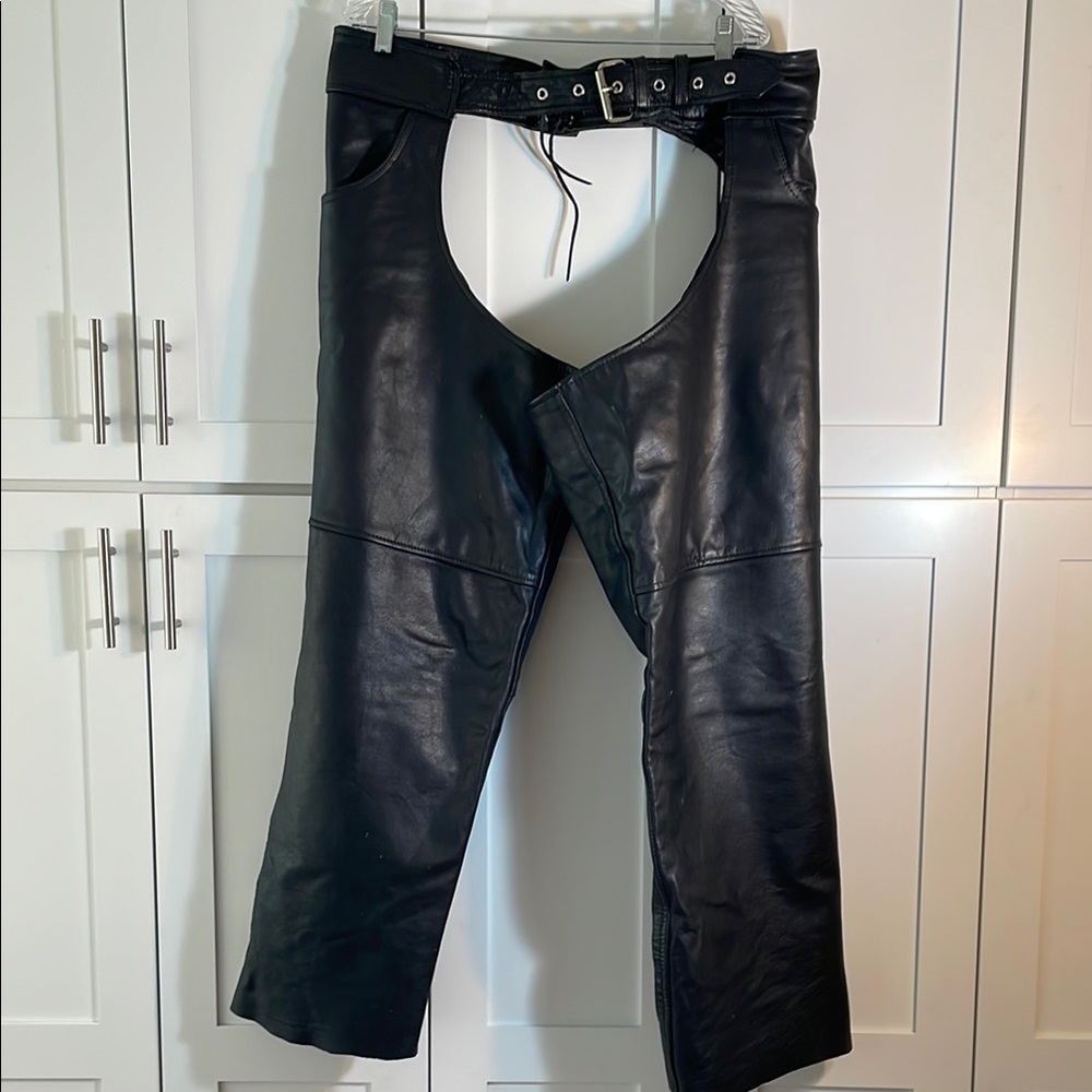 UNIK Black Leather Chaps Size XXL